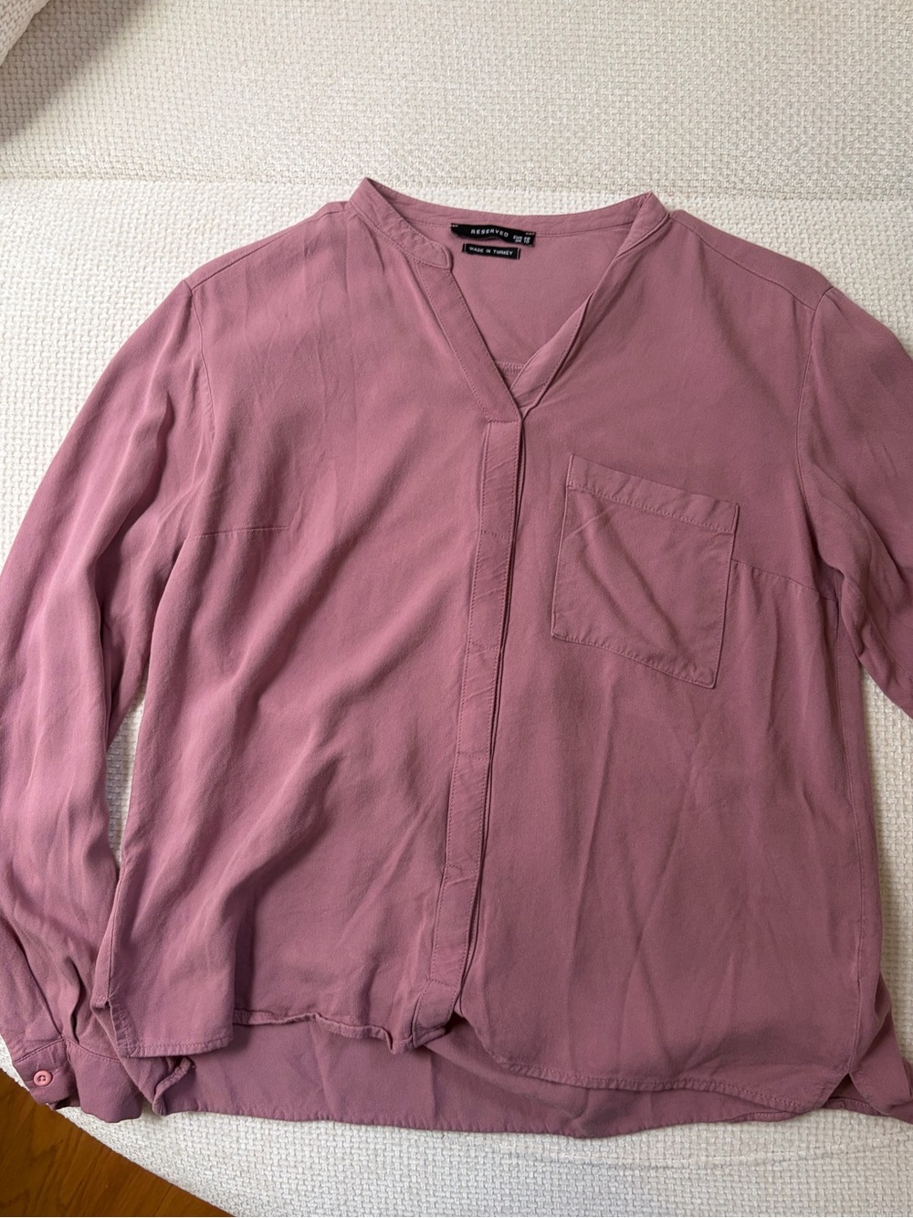 Reserved Dusty Mauve V-Neck Long Sleeve Top